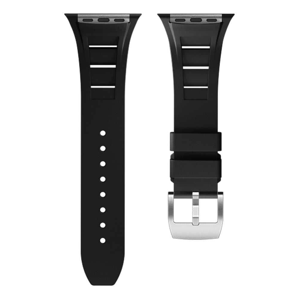For Apple Watch Series 9 8 7 41mm / SE (2023) SE (2022) SE 6 5 4 40mm / 3 2 1 38mm Silicone Band Watch Strap - Black For Apple Watch Series 9 8 7 41mm / SE (2023) SE (2022) SE 6 5 4 40mm / 3 2 1 38mm Silicone Band Watch Strap - Black